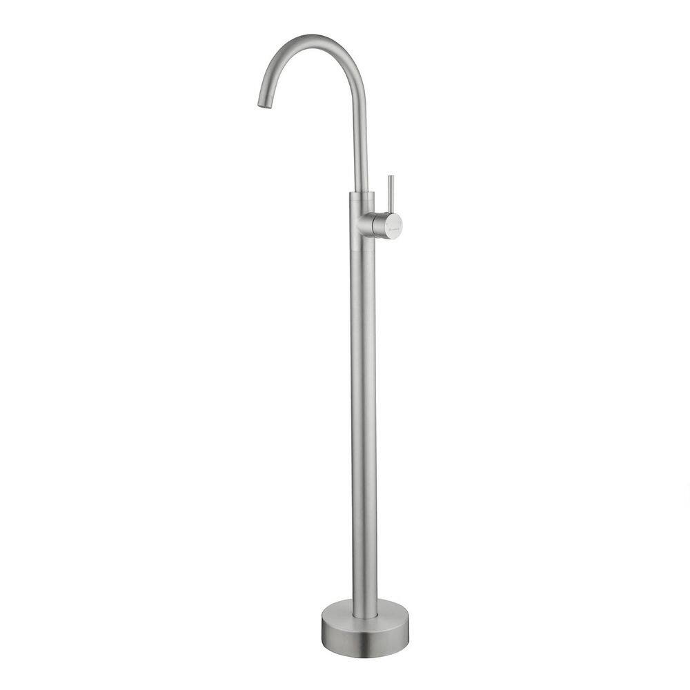 Single Handle Freestanding Floor Mount Tub Faucet with Supply Line in brushed Nickel price history on PriceWatchPro