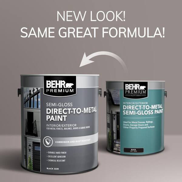 Behr Premium 1 Gal Black Semi Gloss Direct To Metal Interior Exterior Paint 322001 - Behr Premium Paint Color Chart
