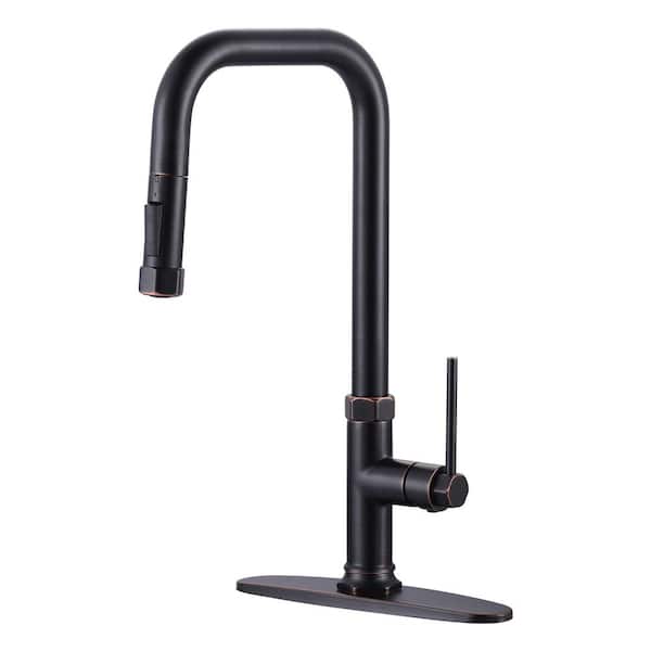 ARCORA Single Handle Pull Down Sprayer Kitchen Faucet in Oil Rubbed Bronze