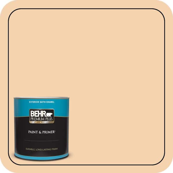 BEHR PREMIUM PLUS 1 qt. #PPL-42 Warm Apricot Satin Enamel Exterior Paint & Primer