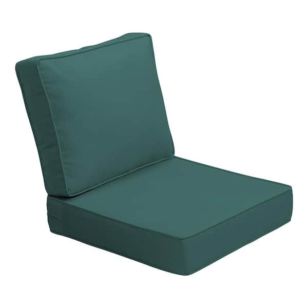 ARDEN SELECTIONS ProFoam 24 in. x 24 in. 2-Piece Deep Seating Outdoor Lounge Chair Cushion in Peacock Blue Green Texture