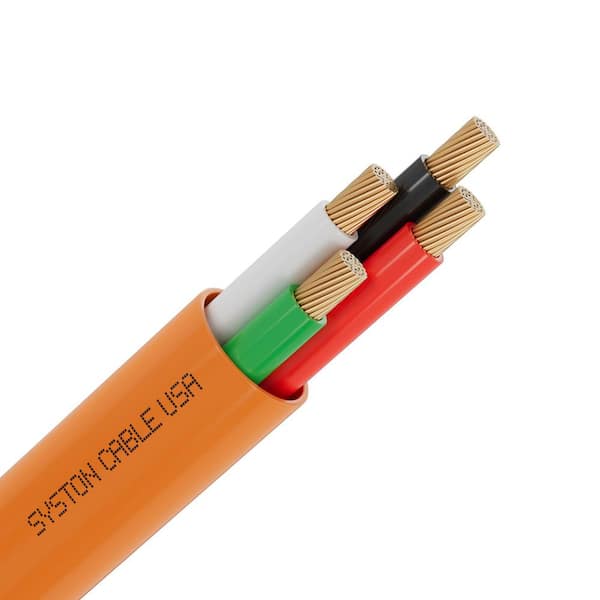 50 ft. 18 / 4 Orange CL3P Stranded Copper Security Alarm Wire Plenum Rated UV Resistance for Access Control Nurse Call