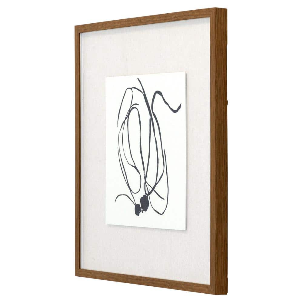 Natural Abstract Black and White Canvas Print with Wooden Frame