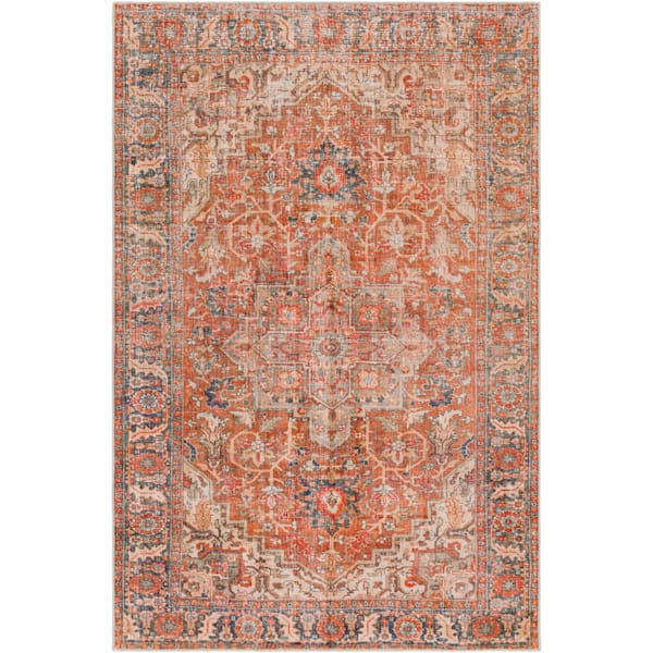 Livabliss Lodi Red 8 ft. x 10 ft. Indoor Machine-Washable Area Rug