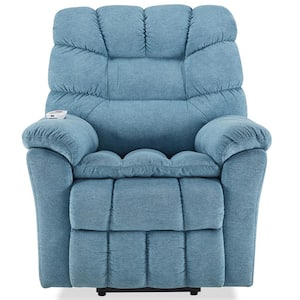 Blue Polyester Power Lift Chair Recliner Chair with Adjustable Massage and Heating System