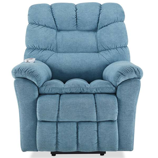 Z-joyee Blue Polyester Power Lift Chair Recliner Chair with Adjustable Massage and Heating System