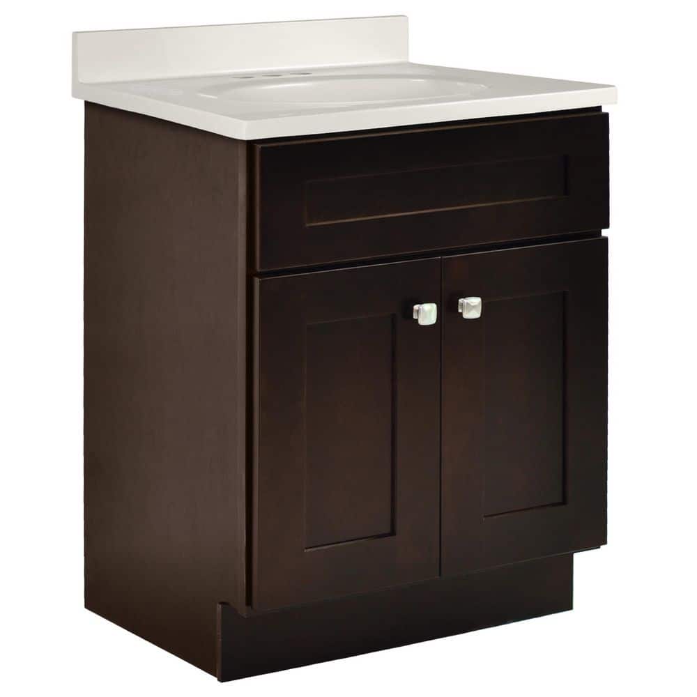 Brookings 25 in. W x 19 in. D Bathroom Vanity in Espresso Brown with Cultur