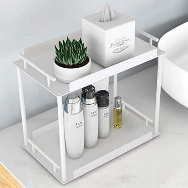 Dyiom Under Sink Organizer, 2-Tier Bathroom Cabinet Organizer, (White)  Pantry Organizers B0B9S6BN38 - The Home Depot