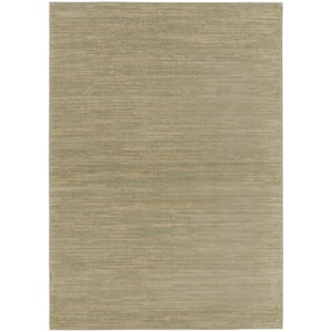 Essentials 4 ft. x 6 ft. Green Gold Abstract Contemporary Indoor/Outdoor Area Rug