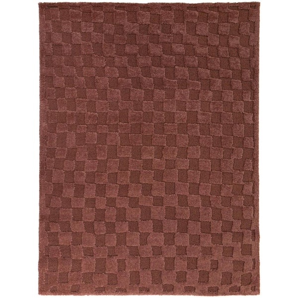 BALTA Bingham Wine 5 ft. x 7 ft. Checkered Area Rug