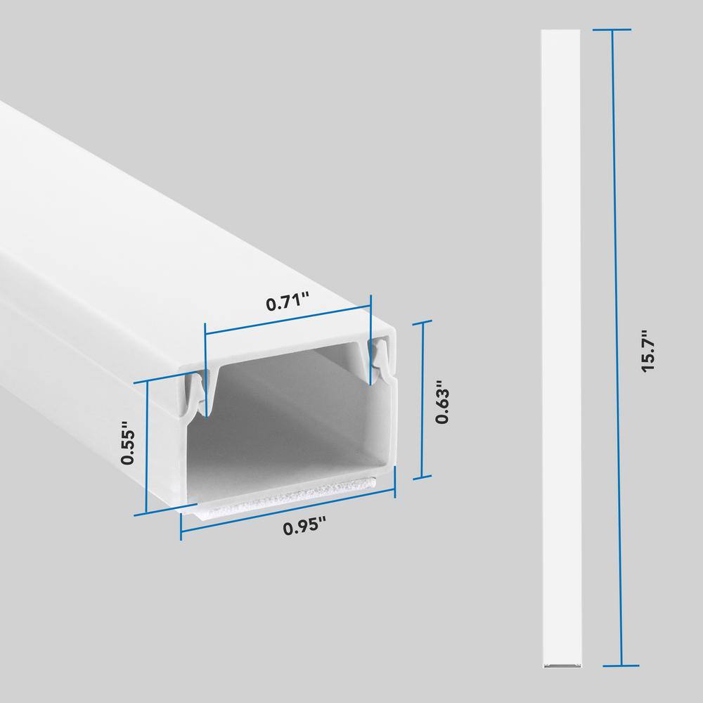 White PVC Wall Cable Concealer Kit with Connectors