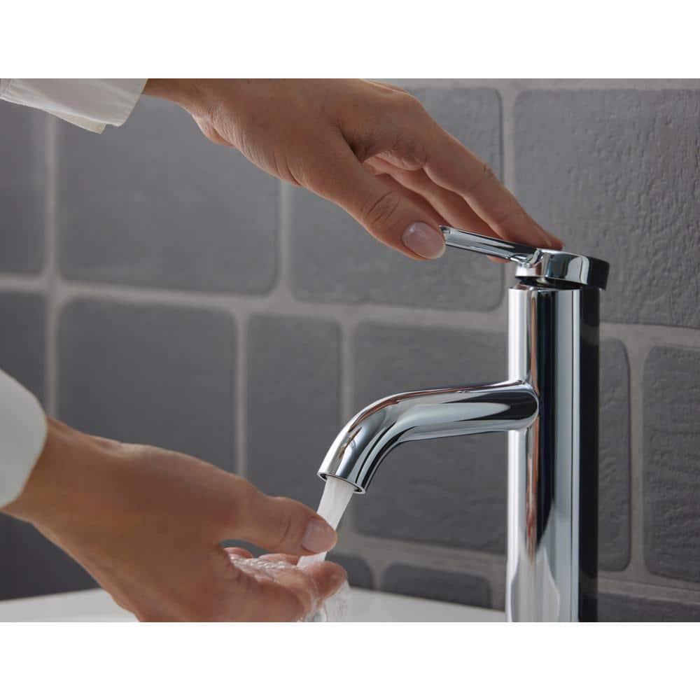 Duravit C.1 Series Sleek Chrome 10.33" Bathroom Faucet with Drain
