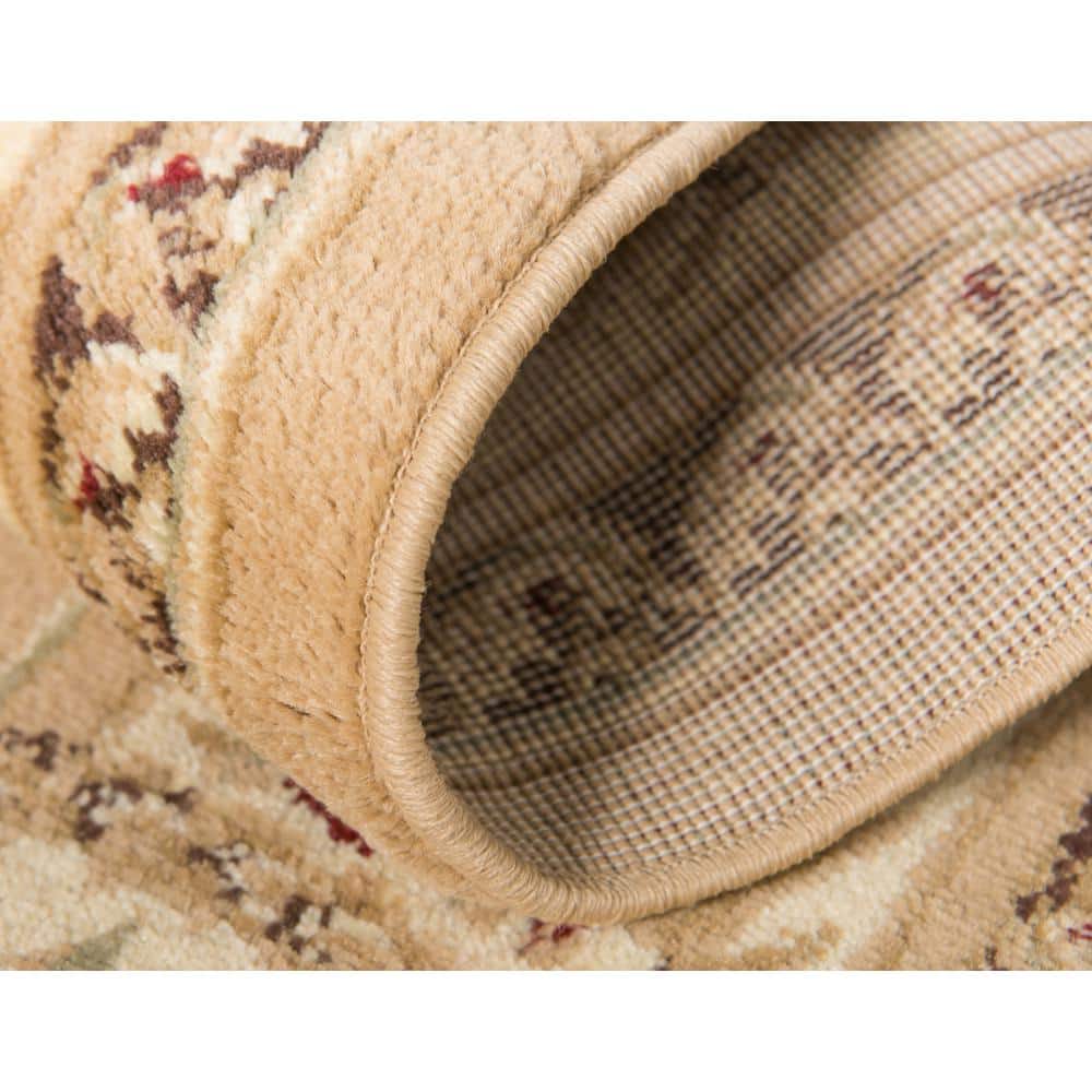 Tan Medallion Rectangular Synthetic 9' x 12' Area Rug
