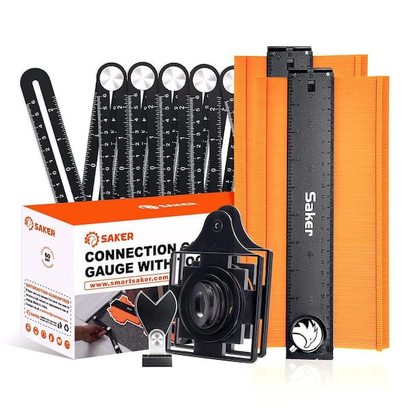 Saker 10 in. Contour Gauge Profile Tool, Adjustable Lock Precisely Copy Irregular Shape Duplicator (Connection Package)