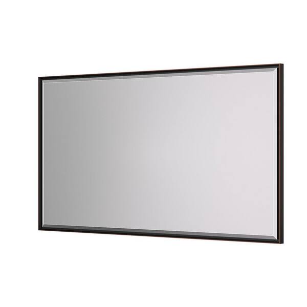 60 in. W x 36 in. H Rectangular Brushed Nickel Mirrors for Bathroom Wall Beveled Mirror Bathroom Vanity Mirror Over Sink