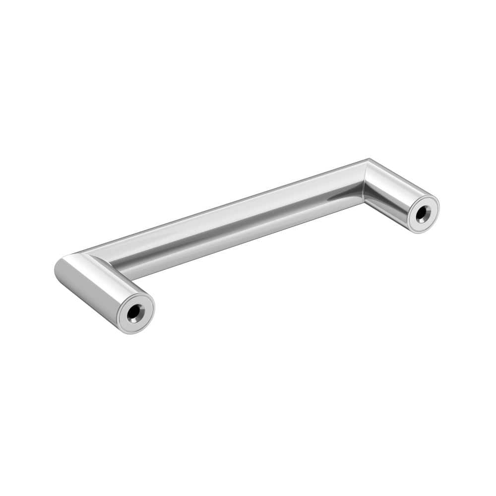 Polished Chrome Modern Cabinet Drawer Pull with Mounting Hardware