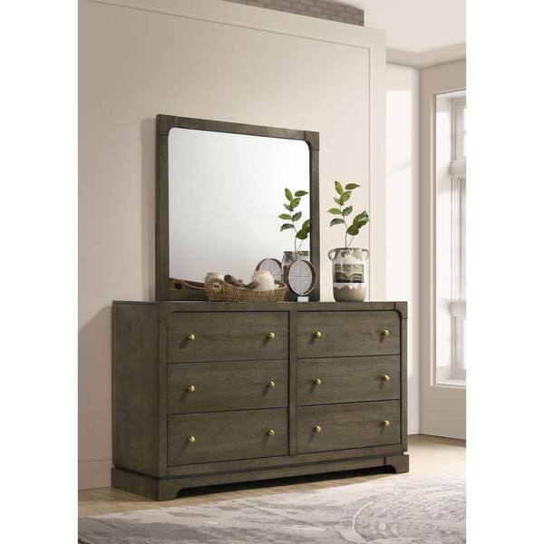 Coaster Gran Park Dark Cocoa 6-Drawer 61 in. Dresser with Mirror 224933M Coaster Gran Park Dark Cocoa 6-Drawer 61 in. Dresser with Mirror 224933M