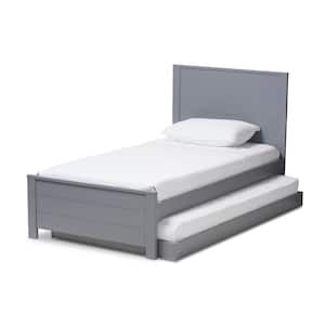 Catalina Grey Twin Platform Bed with Trundle