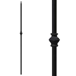 Stair Parts 44 in. x 1/2 in. Satin Black Single Knuckle Iron Baluster for Stair Remodel