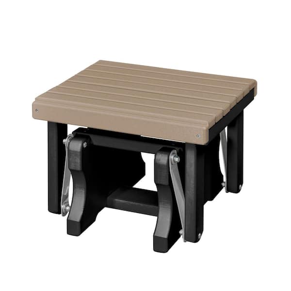 American Furniture Classics Adirondack Series Black Frame High Density Plastic Outdoor Gliding Ottoman