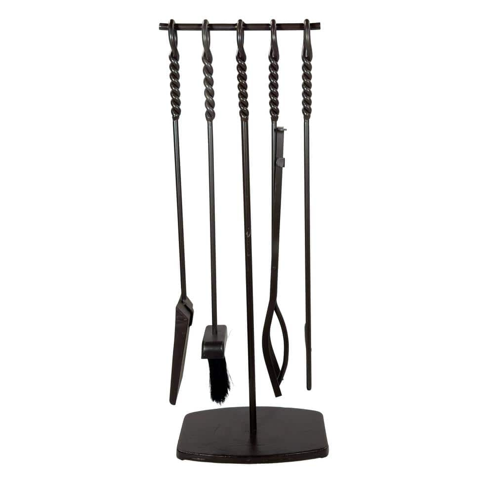 Pleasant Hearth Waverly 5-Piece Fireplace Tool Set FA078TL - The Home Depot