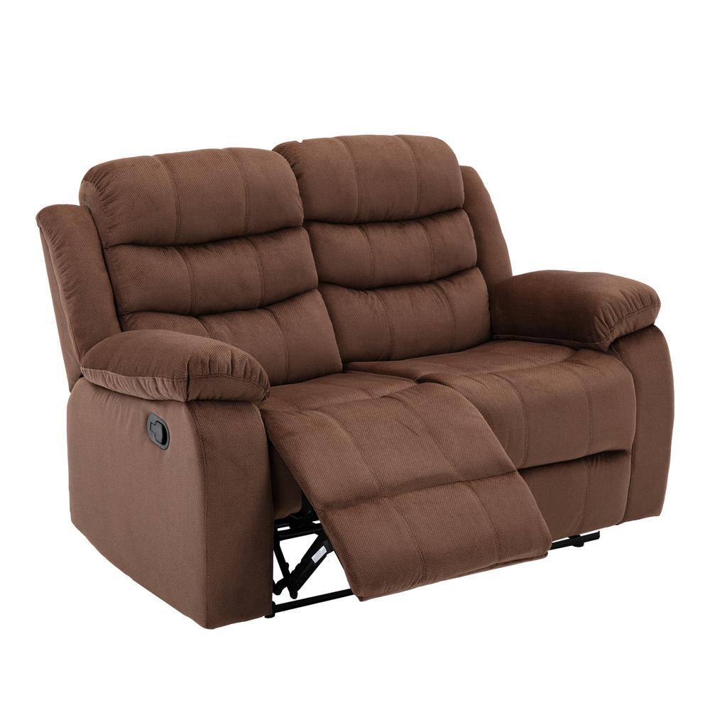 Pinksvdas Loveseats 36.2 in. Wide Brown Striped 2 Seats Straight