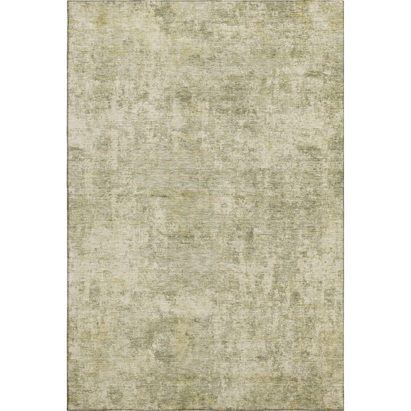 Mayfield Premium Machine Washable Abstract AMF2061 Sage 8 ft. x 10 ft. Area Rug