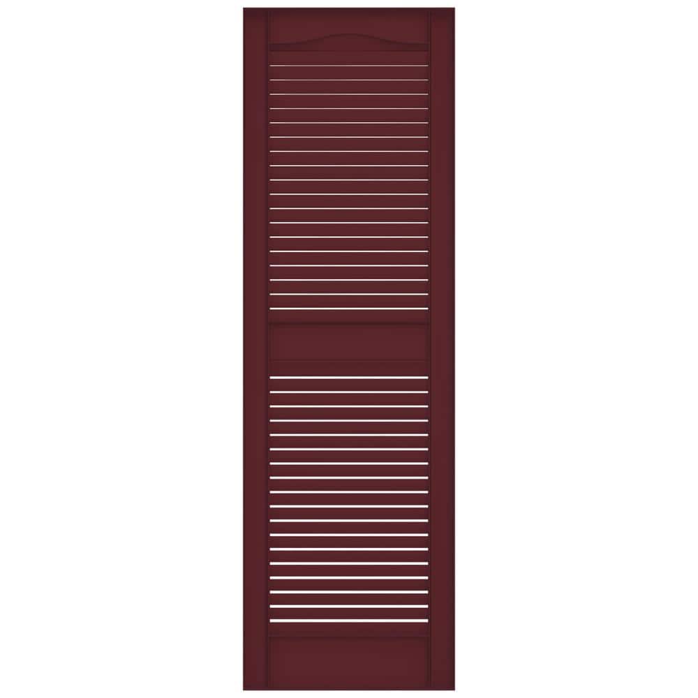 Wineberry 14.5" x 36" Louvered Vinyl Exterior Shutters Pair