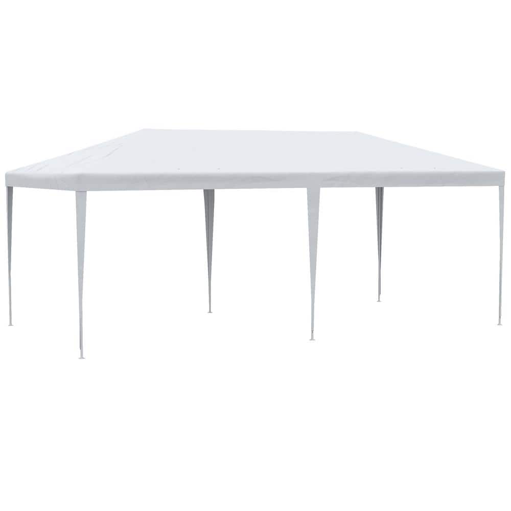 White 10 ft. x 19 ft. Metal Large Party Tent, Events Shade Shelter Canopy G