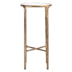 Jessa 12 in. Brass Round Marble End Table