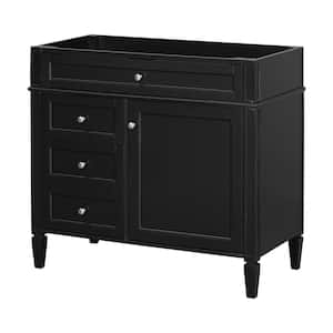 36 in. W x 18 in. D x 33 in. H Bath Vanity Cabinet without Top with 1-Tip-Out Drawer and Adjustable Shelf in Black