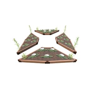 Elizabethan Garden 12 ft. x 12 ft. x 5.5 in. Classic Sienna Composite Raised Garden Bed (4-Sided Triangle) 2 in. Profile