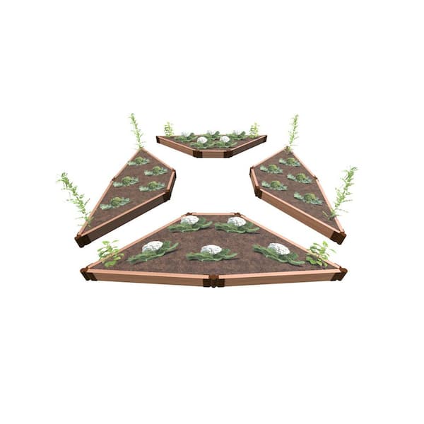 Frame It All Elizabethan Garden 12 ft. x 12 ft. x 5.5 in. Classic Sienna Composite Raised Garden Bed (4-Sided Triangle) 2 in. Profile