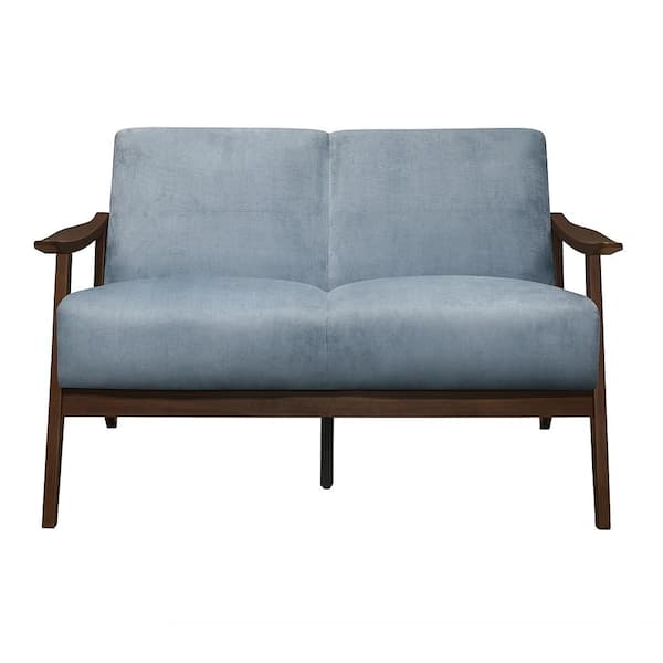 Lazzara Lonita 51 in. W Blue Gray Velvet Loveseat