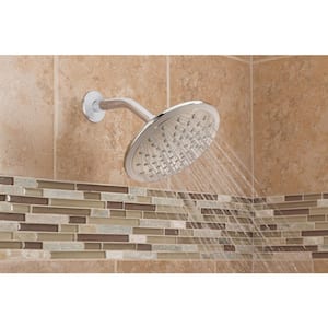 Eco-Performance 1-Spray Patterns 8 in. Single Tub Wall Mount Fixed Shower Head in Chrome