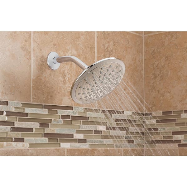 Eco-Performance 1-Spray Patterns 8 in. Single Tub Wall Mount Fixed Shower Head in Chrome