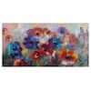 Yosemite Home Decor 31.49 in. x 63 in. "Flower Garden" Hand Painted ...