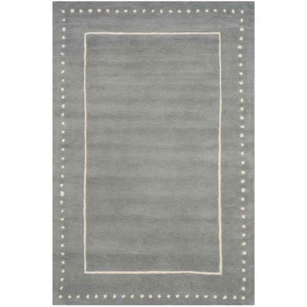 SAFAVIEH Bella Silver/Ivory Doormat 3 ft. x 4 ft. Border Area Rug