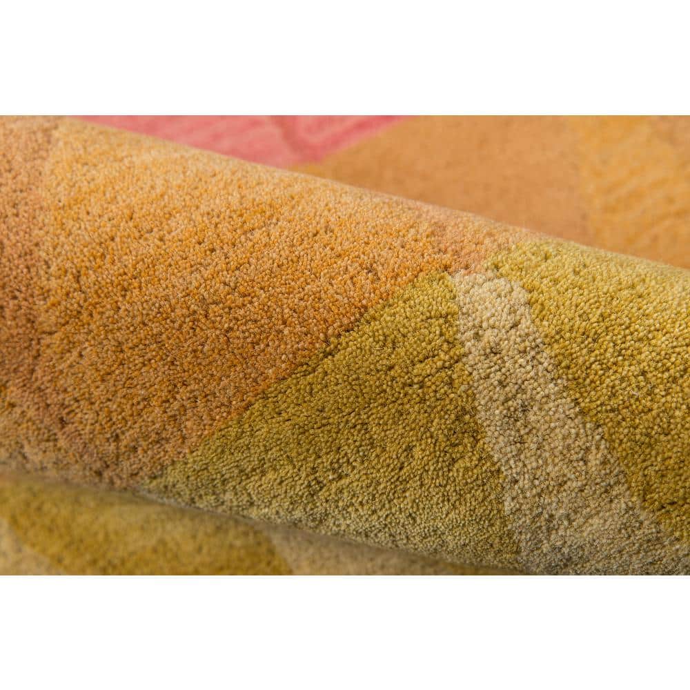 Handmade Multicolor Geometric Wool Tufted Area Rug 3'6" x 5'6"