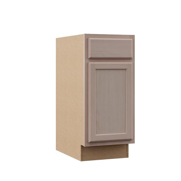 Hampton Bay 15 in. W x 24 in. D x 34.5 in. H Assembled Base Kitchen Cabinet in Unfinished with Recessed Panel