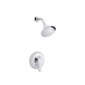 July 1-Spray 7.5 in. Single Wall Mount Fixed Shower Head in Polished Chrome