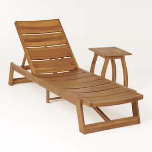 Mahalo Teak Brown 2-Piece Wood Patio Conversation Seating Set