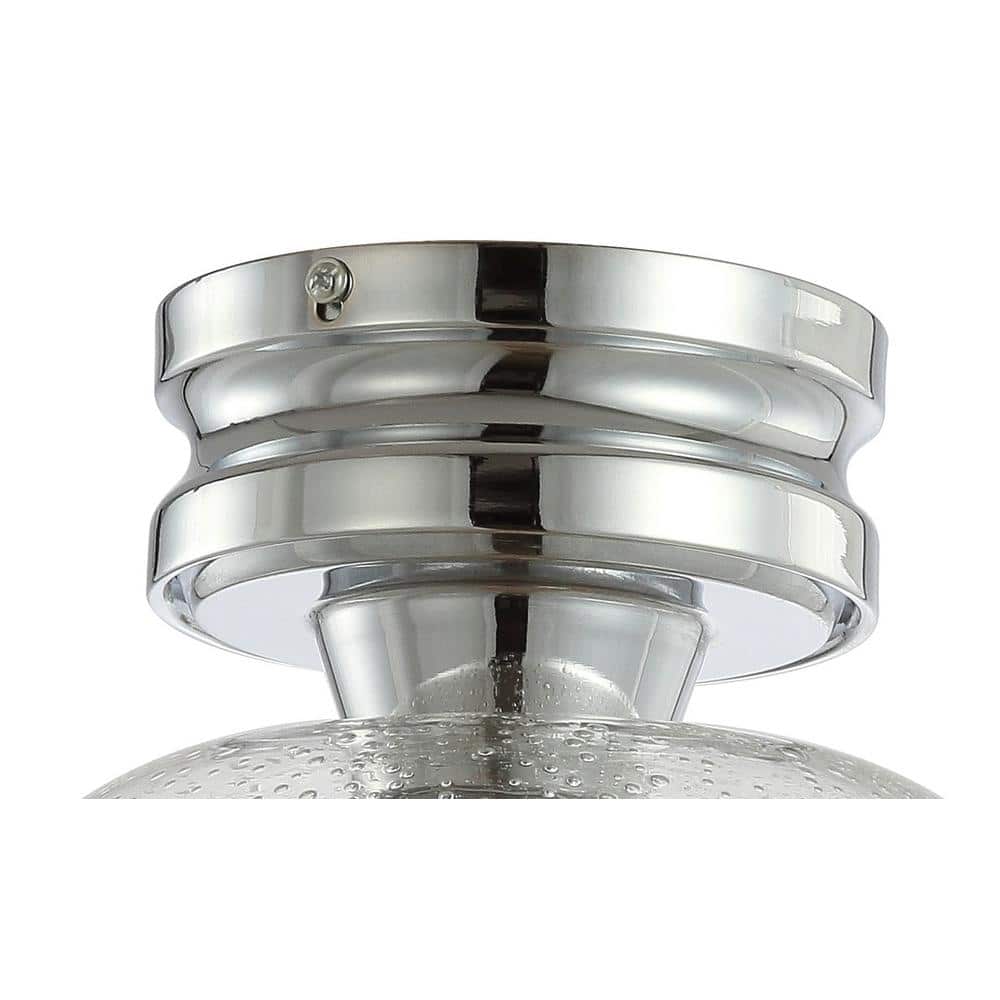 Domenic 7.75" Chrome Glass LED Flush Mount Light