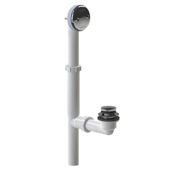 Watco 500 Series 16 in. Tubular Plastic Bath Waste with Foot Actuated Bathtub Stopper in Chrome Plated