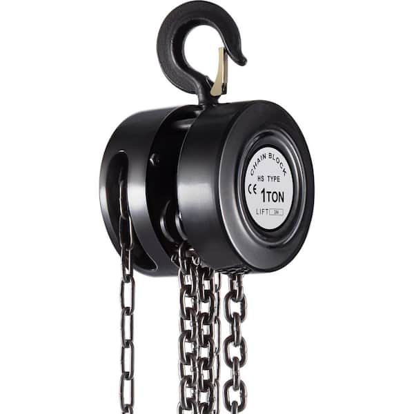 Hand Chain Hoist Manual Hoist Lift with Industrial-Grade Steel Construction for Lifting Goods, 1-Ton 10 ft. Black