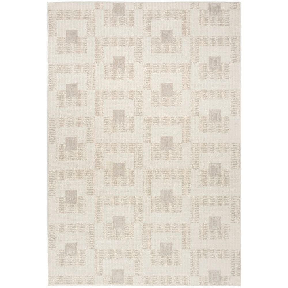 Nordic Ivory Beige 5 ft. x 7 ft. Geometric Contemporary Area Rug price history on PriceWatchPro