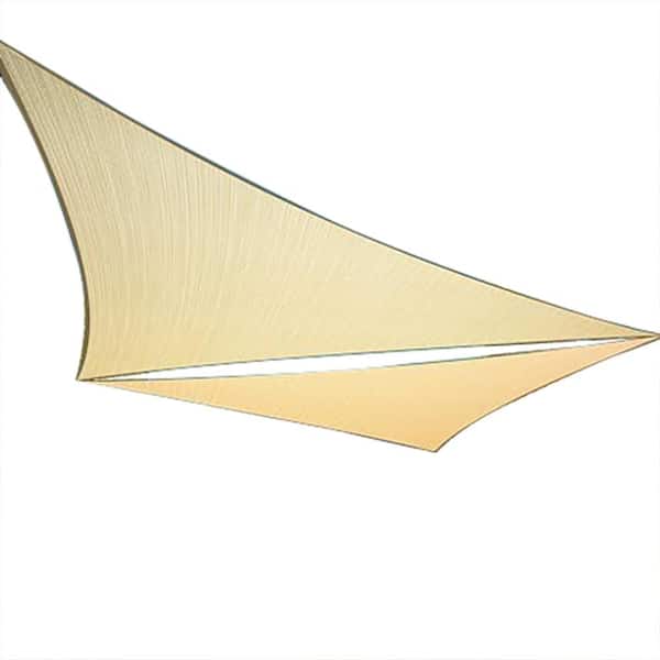 8 ft. x 8 ft. x 8 ft. Beige Triangle Sun Shade Sail with UPF50 Canopy Fabric, Water & Air Permeable, UV Resistant