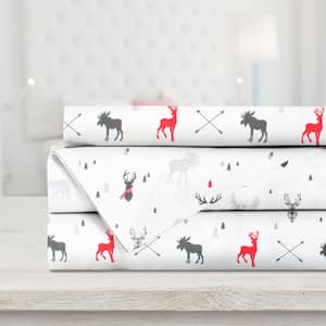 Safdie & Co. 4-Piece Multi Animal Print Polyester Queen Sheet Set