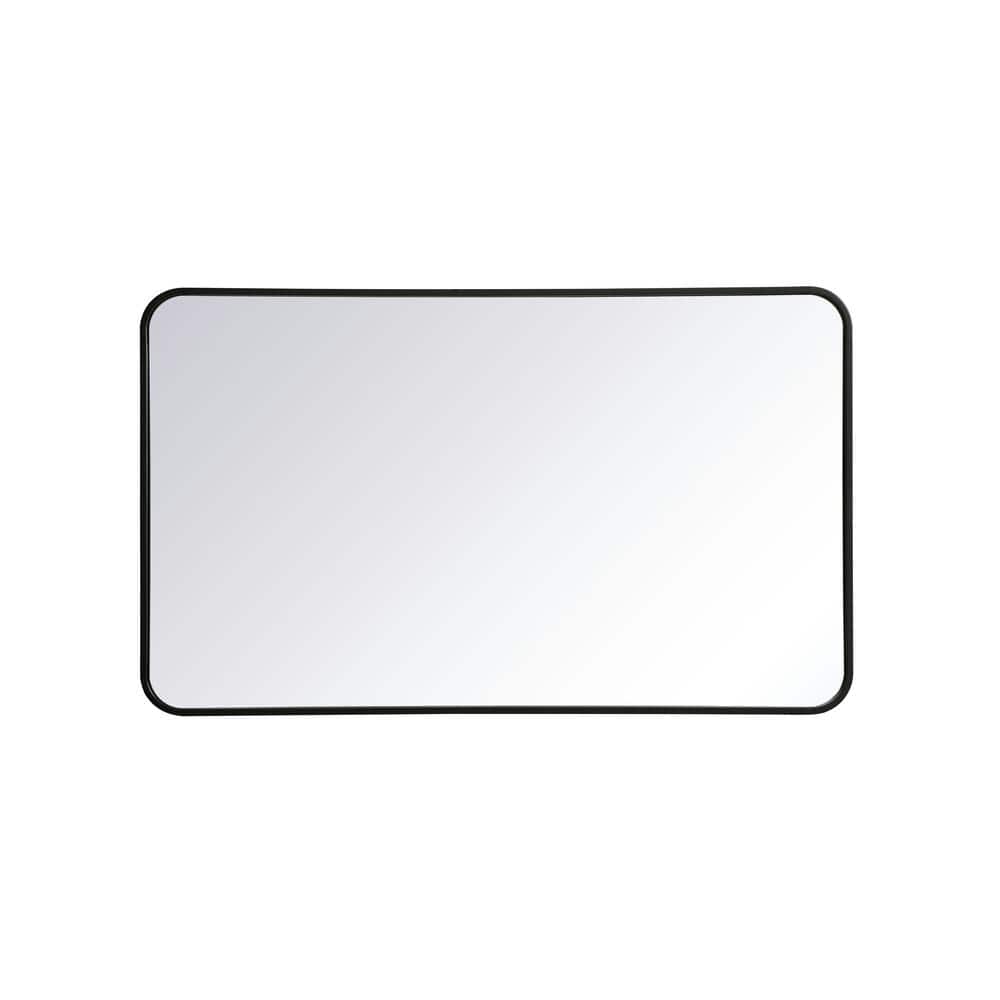 Timeless Home 40 in. H x 24 in. W Black Modern Soft Corner Rectangular Wall
