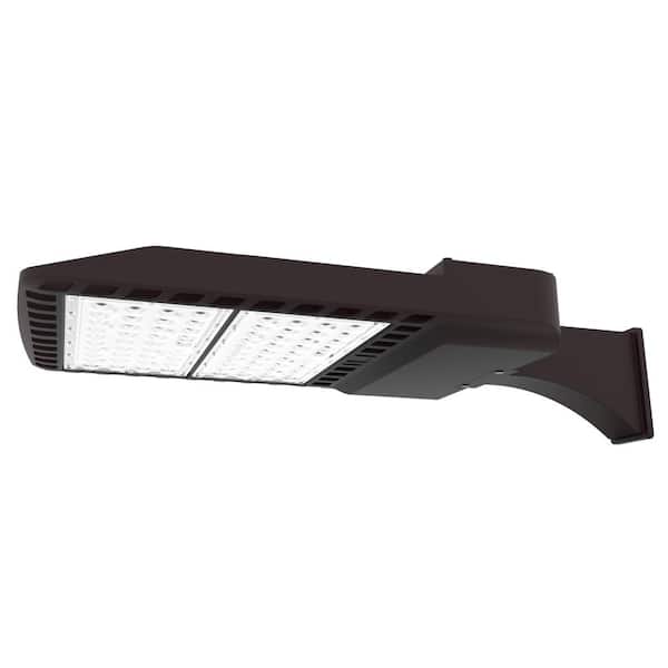J&H LED 1800-Watt Equivalent Integrated LED Bronze Outdoor Commercial Area Light with Wall Mount, 24000 Lumens